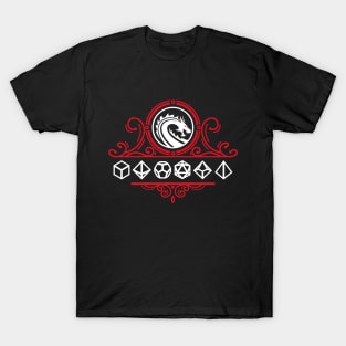 Polyhedral Dice and Dragons Red Tabletop RPG T-Shirt